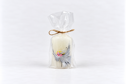 Enkelikynttilä, luonnonvalkoinen, 6 × 10 cm